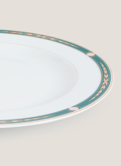 Plato decorado verde-oro