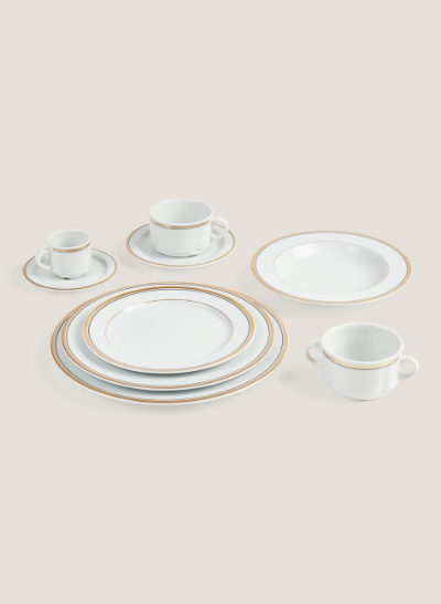 Vajilla filo oro-negro