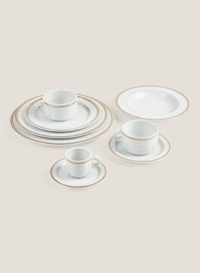 Vajilla filo oro-negro