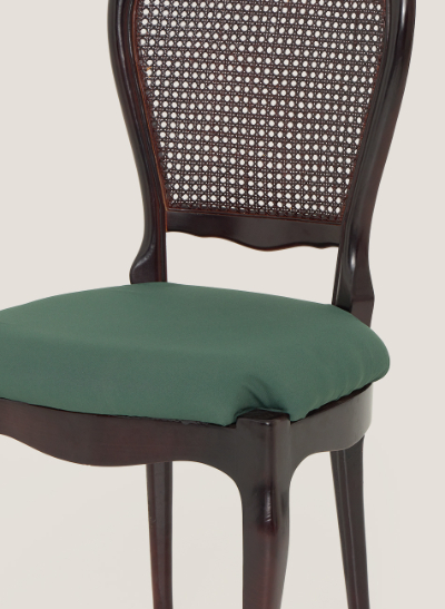 Silla vintage caoba asiento verde