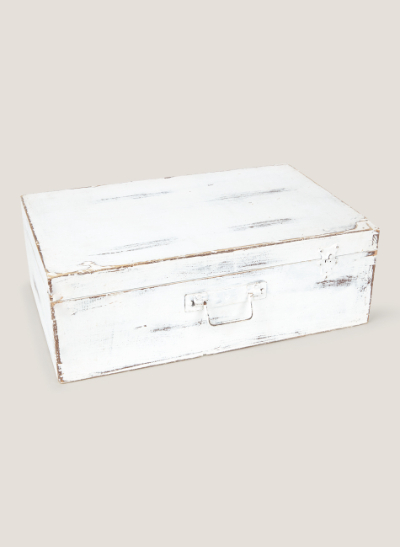 Maleta decapada blanca