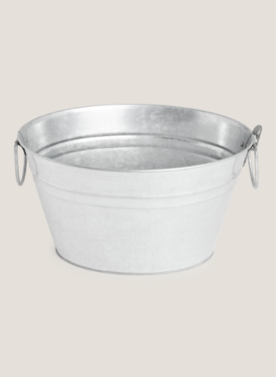 Cubo metal ovalado con abridor