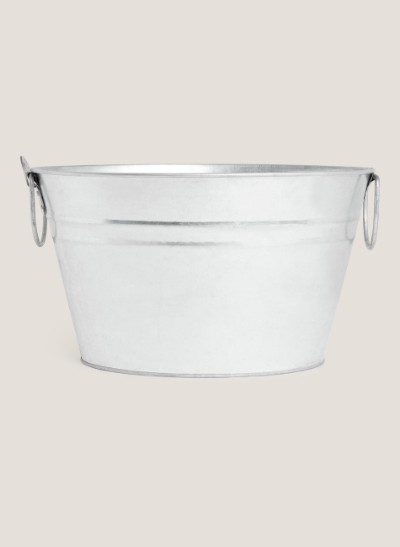 Cubo metal ovalado con abridor