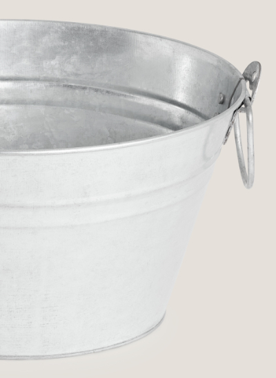 Cubo metal ovalado con abridor