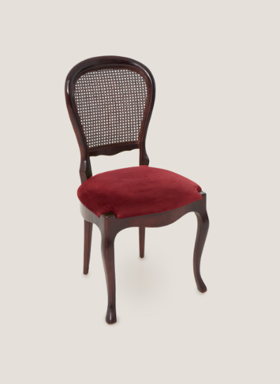 Silla vintage caoba asiento granate