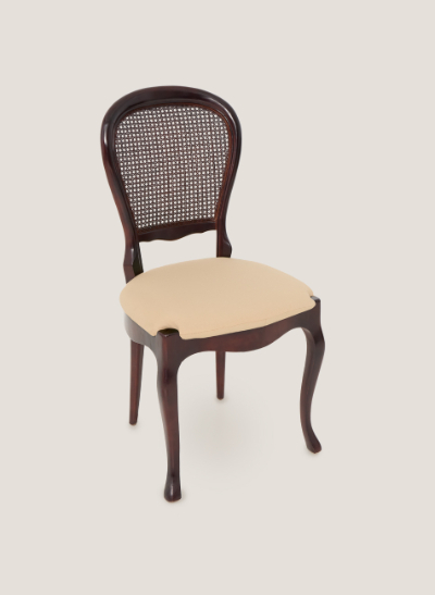 Silla vintage caoba asiento topo