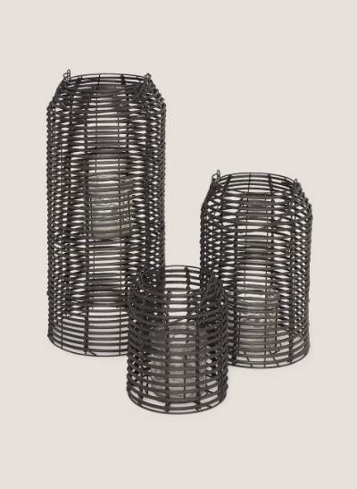 Faroles rattan negro