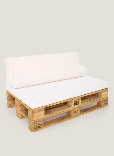 Sofá palet-madera blanco