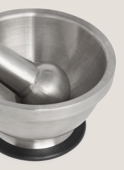Mortero inox + mazo