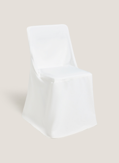 Silla plegable con funda blanca