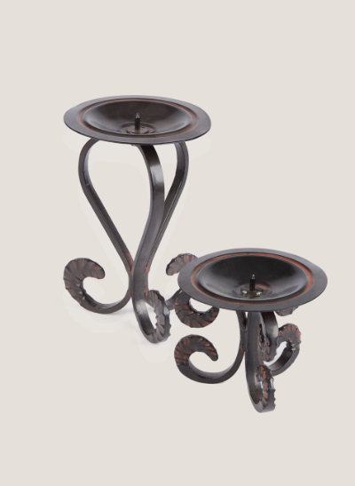 Candelabro óxido redondo