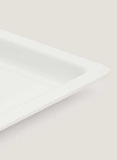 Bandeja melamina blanca y negra