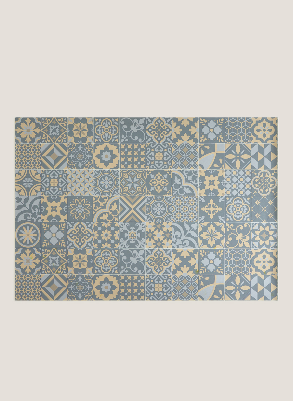 Alfombra hidráulica gris-dorado