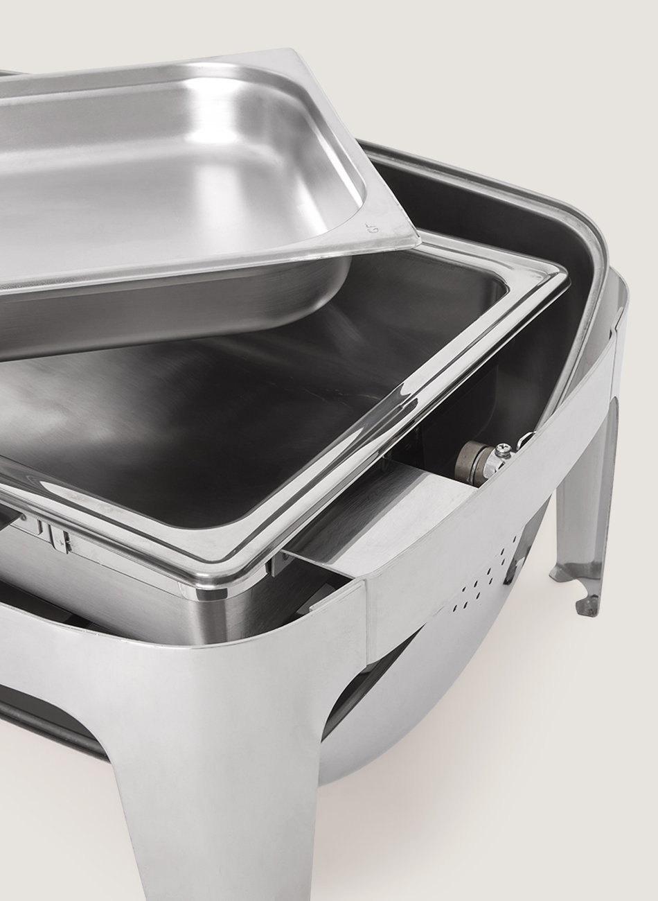 Chafing tapa basculant