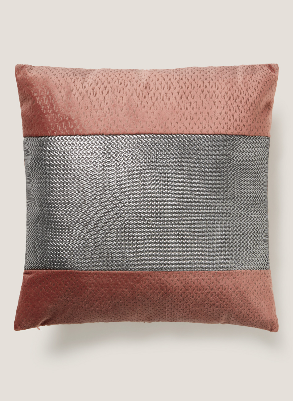 Cojín tafetán coral cuadrado