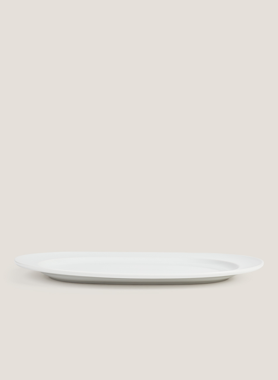 White oval dish