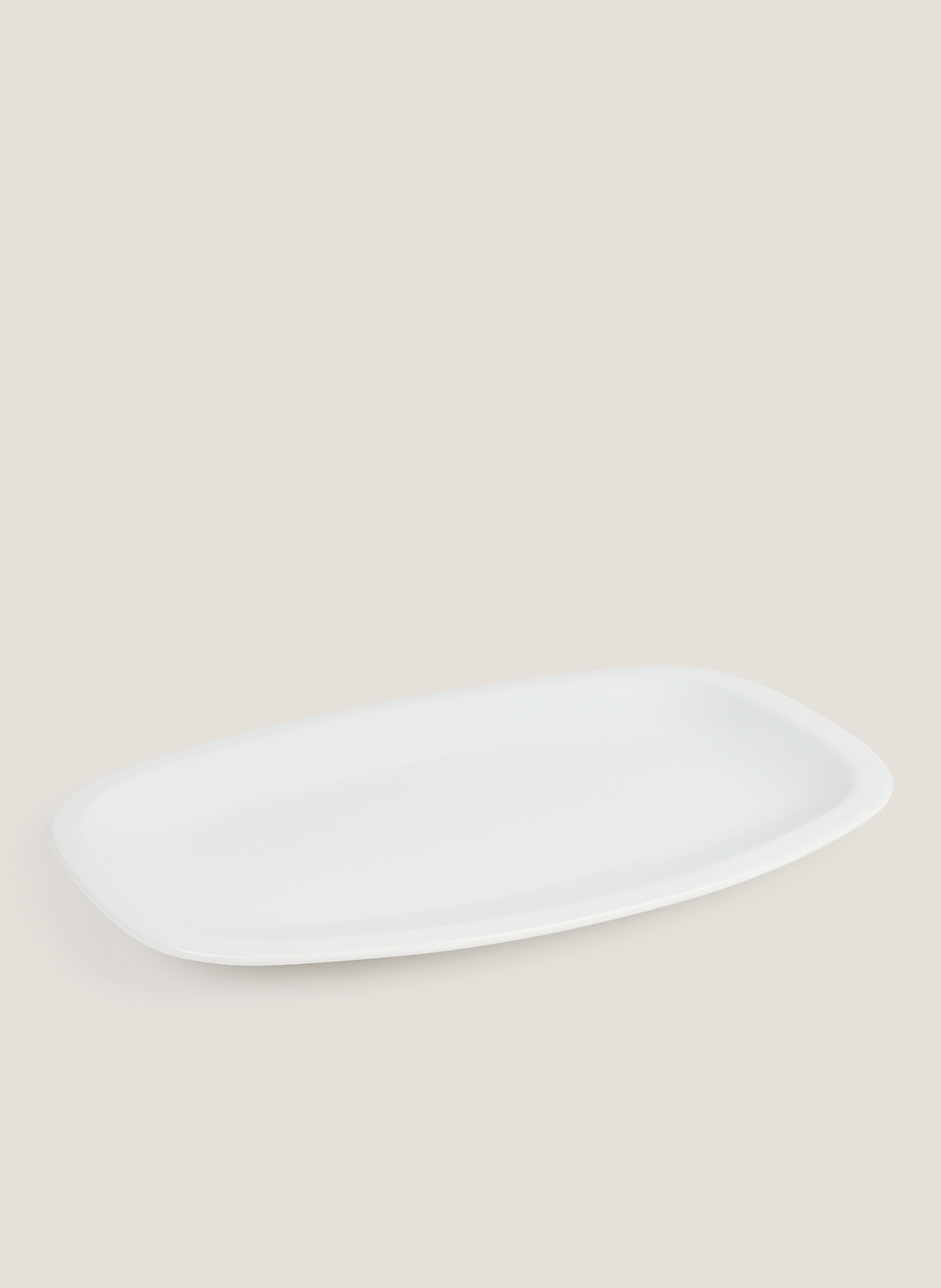 Plato rectangular blanco