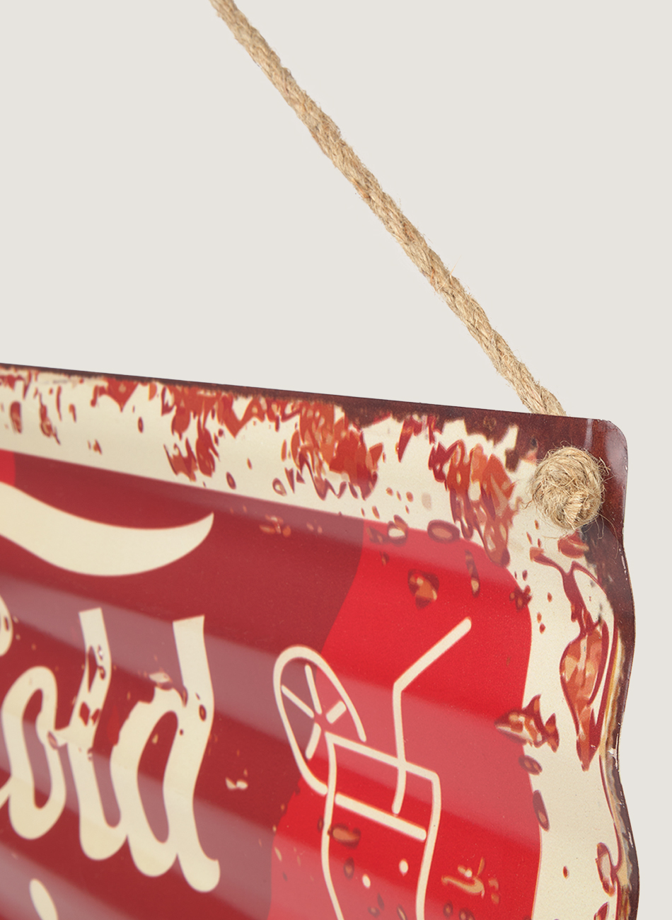 Letrero metálico cold drinks