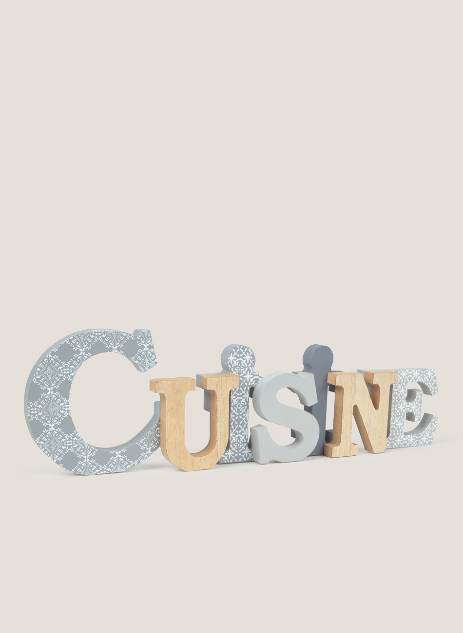 Letrero madera cuisine