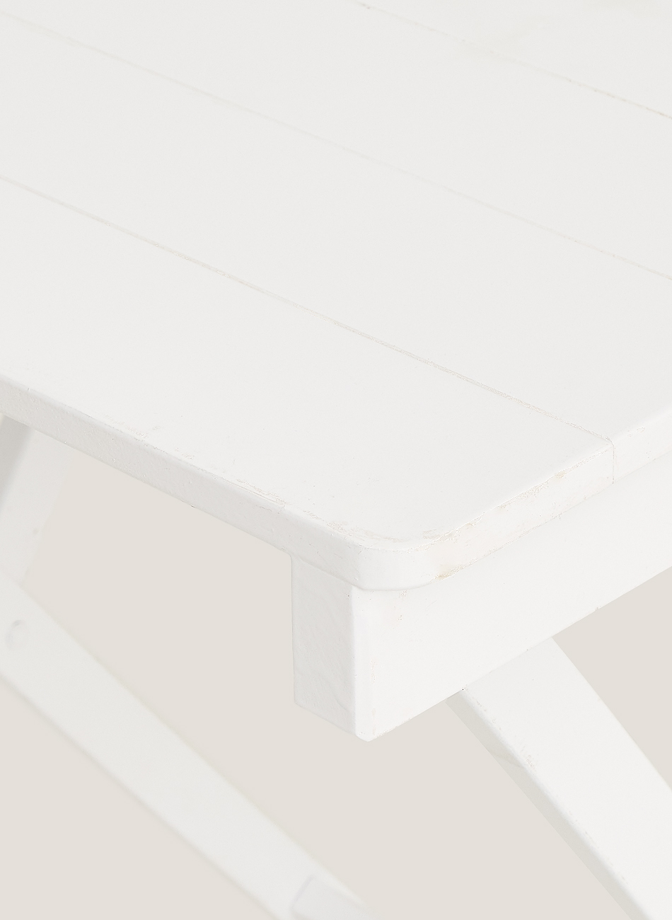 Mesa cuadrada madera blanca