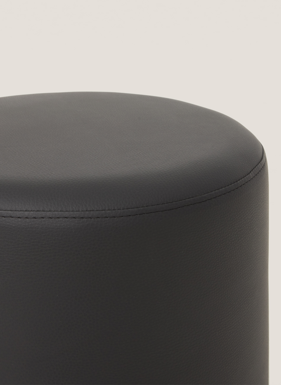 Puff boston negro redondo pequeño